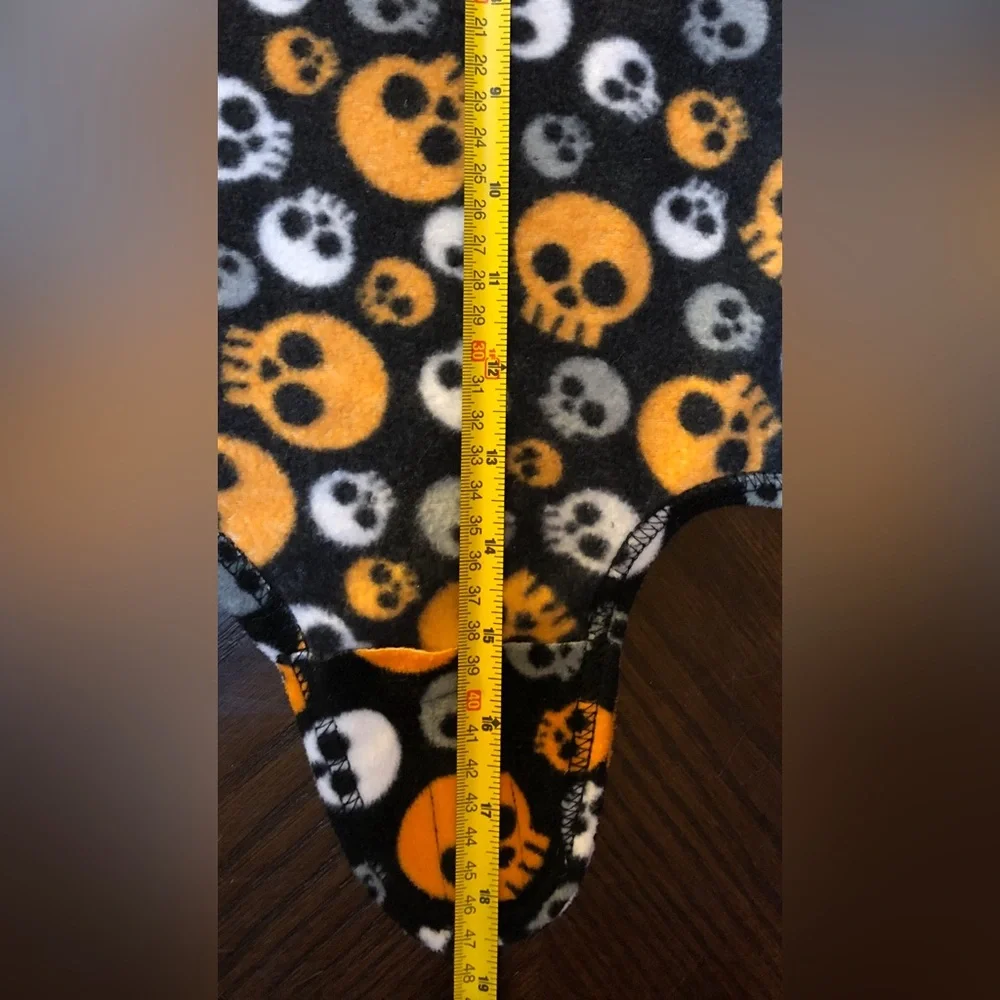 PET🐶 Orange and Black Skull Print outfit SIZE X SMALL & SIZE SMALL